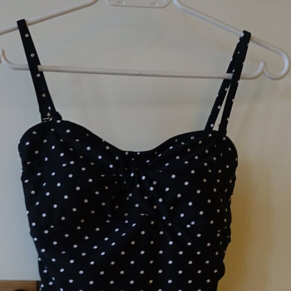 Christina tankini twist-front tummy ruched Swimwear Swim Polka dot print 6 XS - Picture 1 of 10